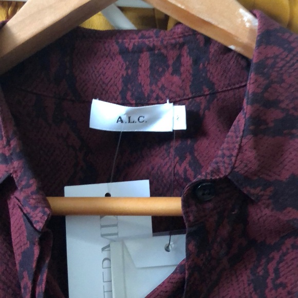NWT A.L.C. Red snake print top - Picture 3 of 6